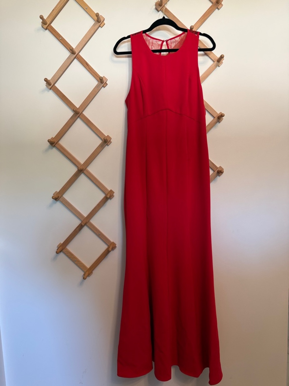 BCBGeneration Red Gown with Lace Back Detail